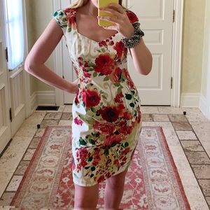 Laura floral knee length dress